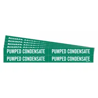 Pipe Marker: Pumped Condensate, Green, White, Fits 3/4 to 2 3/8 in Pipe O.D., 4 Pipe Markers, 5 PK (MPN 7403-4-PK)