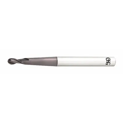 OSG Ball End Mill: Carbide, TiAlN Coated, 2 Flute, 3/32" Mill Dia, 0.16" LOC - Pencil-Neck Carbide Ball End Mills for Stainless Steel & Super Alloys