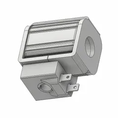 Solenoid coil for actuating compatible Parker cartridge valves in industrial fluid-power systems. Rated for 12 VDC and 18 W power consumption. Features a Dual Spade electrical connection. Converts electrical energy into magnetic force to control hydraulic or pneumatic flow.