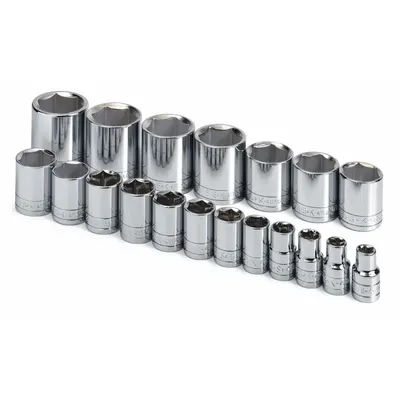 SK PROFESSIONAL TOOLS Socket Set: 1/2 in Drive, 19 Piece, 6-Point, SAE - SAE & Metric Socket Sets