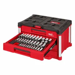 This impact socket set includes SAE and metric sizes for fastening and loosening nuts and bolts in automotive, construction, and industrial applications. The set features a 1/2 in drive and a friction ring retention system. Sockets range from 5/32 in to 1-1/8 in and 5 mm to 24 mm.