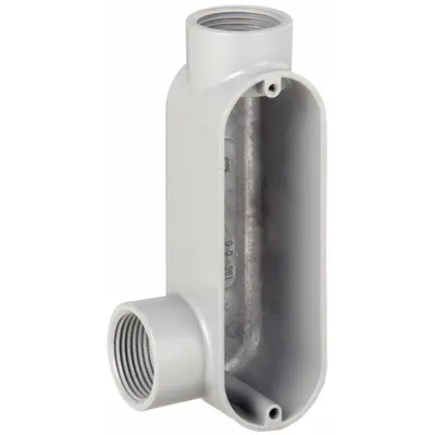 RACO Conduit Outlet Body: Aluminum, 1 in Trade Size, LL Body, 12 cu in Body Capacity - LL - 90° Elbow Type