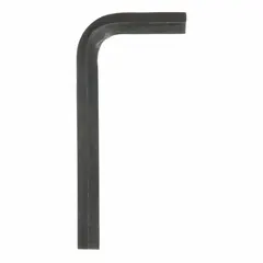 This L-shaped hex key features a 14 mm metric tip size and a short length for access in confined spaces. Made from alloy steel with a black oxide finish, it provides two tips for tightening or loosening hex socket screws and bolts in industrial maintenance, assembly, and repair applications.