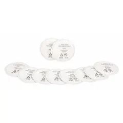 NIOSH N95-rated particulate filter in black color with threaded connection. Compatible with MSA Comfo Twin-Cartridge Series respirators. Pack of 50. Provides filtration of at least 95% of airborne particles for respiratory protection in industrial environments.