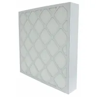 Minipleat Air Filter: 20 in x 25 in x 4 in, Fiberglass, Beverage Board, No Header, MERV 13
