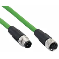 IFM Ethernet Cable: M12 Male Straight x M12 Female Straight, 20 m Lg, PVC, Green, D Coding, D, IP67 (MPN E12424)
