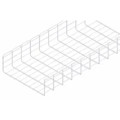 Straight section wire mesh tray for supporting and routing electrical cables in industrial, commercial, and data-center installations. Open-grid design promotes airflow and simplifies cable identification. Made of steel with zinc-plated finish. Dimensions: 18 in width, 6 in height, 10 ft length. Weight: 155 lb.