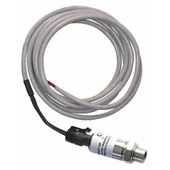 Replacement pressure transducer with a range of 0 psig to 754 psig, outputting a 5V DC signal. Type 3R enclosure. Suitable for use in HVAC, refrigeration, and industrial control systems for pressure monitoring and feedback.
