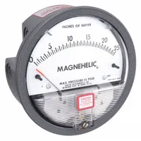 DWYER Differential Pressure Gauge: Back/Single-Side, 1/8 in NPT Female, 2000, 4 in Dial, IP67, IP67 (MPN 2025)