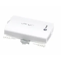 Wired zone sensor for HVAC temperature control. Features a 10K ohm thermistor and a dial for setpoint adjustment. Used to provide zone temperature readings to a thermostat or building management system in commercial and residential applications.