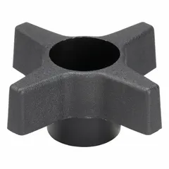 This Snap-Lock 4-Arm Knob features a 4-point plastic design with an M12 thread and 2.46 in diameter. It provides a secure, tool-free grip for manual adjustment or clamping in industrial equipment, jigs, and fixtures.