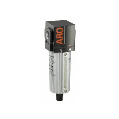 ARO Filter: Std, 1/2 in NPT, 5 micron, 197 scfm, 250 psi Max Op Pressure, Metal Bowl - ARO FRL Air Filters