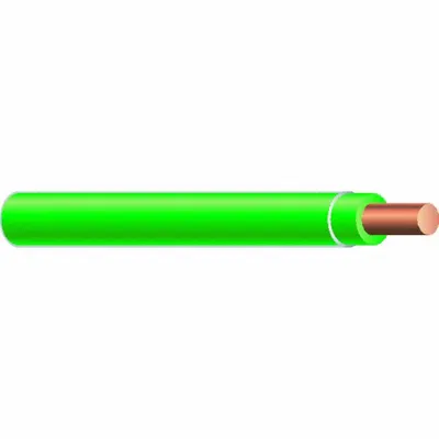 SOUTHWIRE Wire: Copper, 14 AWG, 1 Conductors, Solid, Green, 25 ft Lg - Copper THHN/THWN Building Wires