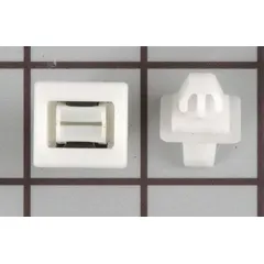 This door catch kit is a replacement part for washing machines and dryers. It includes the components needed to repair or replace a faulty door latch, restoring proper door closure and operation.