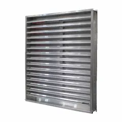 This wind driven rain louver features a flush mount design with a 37° blade angle. Constructed of aluminum, it measures 35 1/2 inches in height and 23 1/2 inches in width. Suitable for applications requiring weather protection and airflow, such as building facades and mechanical room intakes. Maximum air velocity is 1250 fpm.