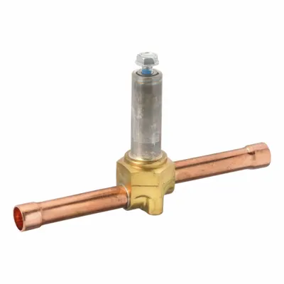 Parker Refrigerant Solenoid Valve: 3/8 in Female Sweat, 0.1 in Port Size, Normally Closed - Refrigeration Solenoid Valves