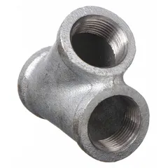This ANVIL pipe wye is a 3/4 in x 3/4 in x 3/4 in x 3/4 in fitting made of malleable iron with a zinc-galvanized finish. Rated Class 150, it has a maximum operating pressure of 2000 psi at 150°F. Used to split or combine flow in high-pressure piping systems for water, steam, or gas lines.