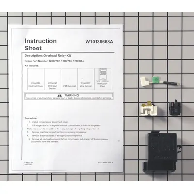 WHIRLPOOL Compressor Overload and Relay Kit 12002782 - Whirlpool Parts for Refrigerators & Freezers