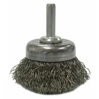 WEILER Crimped Wire Cup Brush: Crimped Steel, 1 3/4 in Brush Dia, 1/4 in Shank, 0.006 in Fill Dia (MPN 14300)
