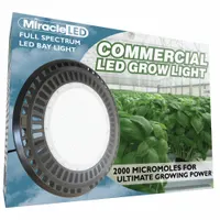 Grow Light Fixture: For Bulb Type Integrated LED, 100 to 277V AC, LED, 10 ft Max Mounting Ht, 200 W (MPN 602136)