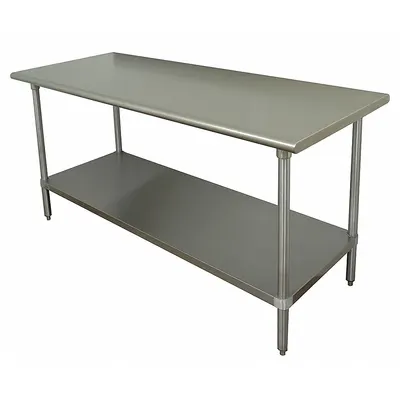 ADVANCE TABCO SS-366 Stainless Steel Worktable, 72 in x 36 in, 630 lb Capacity - Stainless-Steel-Top Worktables