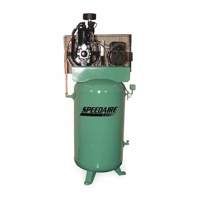 SPEEDAIRE Electric Air Compressor: 5 hp, 2 Stage, Vertical, 80 gal, 17.3 cfm, 175 psi - Pressure Lubricated Stationary Electric Air Compressors
