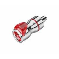 Quick Connection Coupling: Straight, 3/8 in ID Size, Warm Red, Barbed/Quick Disconnect, Brass (MPN LQ6D17006RED)