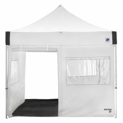 E-Z UP Portable Medical Tent, 10 ft x 10 ft x 11 1/8 ft, Polyester, EMC100SKWH - Pop-Up General Purpose Temporary Shelters