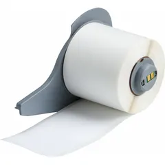 Continuous label roll made of nylon with black-on-white printing. Width is 1 29/32 inches. Designed for use with the BMP71 printer series and requires M7-R4300 ribbon. Suitable for durable identification and asset tracking in industrial environments, including cable, pipe, and equipment labeling.