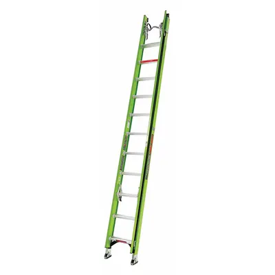 LITTLE GIANT 24 ft Fiberglass Extension Ladder with Cable Hooks - Cable Grab Non-Conductive Fiberglass Extension Ladders