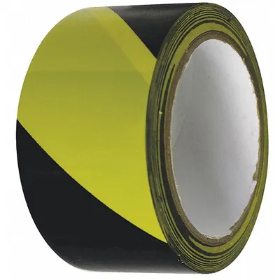CONDOR Floor Marking Tape: Gen Purpose, Striped, Black/Yellow, 2 in x 54 ft - General Purpose Floor Marking Tape