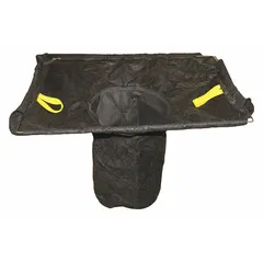 Adjustable-frame street drain filter for capturing debris and sediment. Sediment capacity of 125 lb and maximum flow rate of 90 gpm. Used in industrial, municipal, and construction sites to prevent trash and sediment from entering stormwater systems.