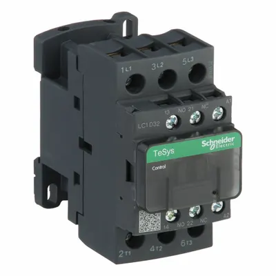 SCHNEIDER Magnetic Contactor: Non-Reversing, 3 Poles, 3NO Contacts, 32 A - Non-Reversing IEC Contactors