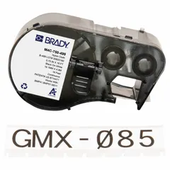 Thermal transfer continuous label roll cartridge for M511 printer series. Features 16 ft of cryogenic autoclavable nylon material with black-on-white printing. Supports vial/tube sizes from 2.0 to 50.0 mL. Suitable for labeling containers that undergo extreme temperatures and sterilization processes.