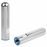 This protective end cap is designed for use with hygienic leveling mounts in sanitary processing environments. It features a 304 stainless steel sleeve and a silicon rubber seal, with an M20 thread size and 12 mm thread length. The cap has an overall diameter of 30 mm and an inside height of 102 mm. It is 3-A Sanitary Certified, making it suitable for applications requiring clean-in-place (CIP) and washdown procedures
