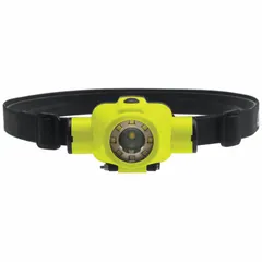 The NIGHTSTICK XPR-5553G is a rechargeable headlamp with a polymer housing, delivering 250 lumens of light. It provides a 15-hour run time at maximum brightness and a 110-meter maximum beam distance. The unit includes a rechargeable battery and a USB Type-A charging cord. Suitable for hands-free illumination in industrial and hazardous environments.