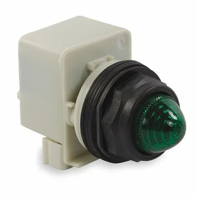 SCHNEIDER Pilot Light: 30 mm Panel Mounting Size, Green, Incandescent - Incandescent Pilot-Lights