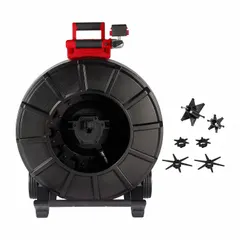 This reel is part of the M18™ Modular Pipeline Inspection System, featuring a 325 ft cable length. It is used for visual inspection of pipes and drains to assess conditions, locate blockages, and identify damage. The reel integrates with the modular system for versatile operation.