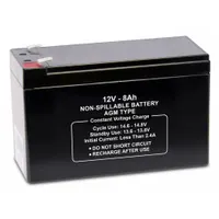 APPROVED VENDOR Sealed Lead Acid Battery: 12V DC, 8 Ah Capacity, 3.7 in Ht, 2.56 in Wd, 5.94 in Dp (MPN 47038)