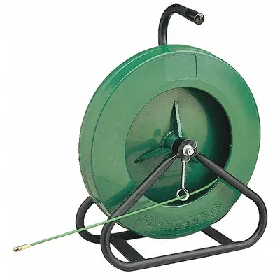 GREENLEE Fish Tape: 200 ft Lg, Manual Wind Tape Retraction, Round Tape Shape - Non-Conductive Fish Tapes