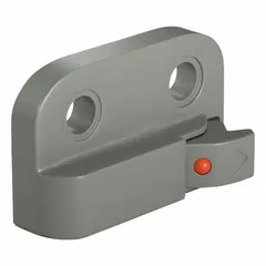 Non-handed, single-action plastic control device for operating window openings in commercial or industrial buildings. Measures 1 3/4 in long by 1 in wide with a matte clay finish. Suitable for straight window applications where a discreet control is required.