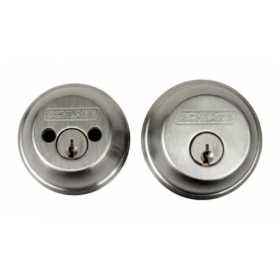 SCHLAGE B62N 626 Standard Cylindrical Deadbolt, Satin Chromium-Plated, C Keyway - Standard Cylindrical Deadbolts