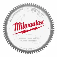 MILWAUKEE Circular Saw Blade: 10 in Blade Dia., 72 Teeth, 0.11 in Cut Wd, 5/8 in Arbor Size, Carbide (MPN 48-40-4360)