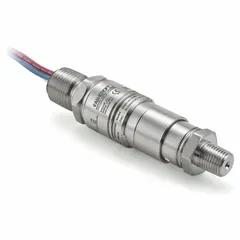 This hazardous-location miniature pressure switch features a diaphragm actuator with 1NO/1NC contacts and an adjustable set point range of 6 psi to 30 psi. It includes a 1/4" MNPT pressure connection and a 1/2" MNPT conduit connector with 18 AWG 12" wire leads. Suitable for monitoring or controlling pressure in explosive or harsh industrial environments.
