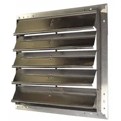 Replacement shutter for HVACR ventilation systems. Compatible with manufacturer part number 484X43. Used to control airflow in commercial or industrial heating, cooling, and ventilation equipment.