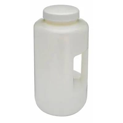 GLOBE SCIENTIFIC Sampling Bottle: HDPE, 4 L, 1.05 gal, Closure Included, Natural - HDPE Wide Mouth Round Lab Bottles