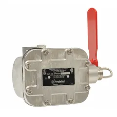 APPLETON ELECTRIC Emergency Cable Pull Switch: AFUX Series, Right Pull Cord, 25 lb Pull Force (MPN AFUX0333-06). Key specifications — Case Material: Cast Aluminum; Horsepower: 1 HP @ 240V AC; IP Rating: Not Rated; Reset: Actuator; Indicator: Flag Arm; Wiring Entry: Conduit; Manufacturer Part Number: AFUX0333-06; Action: Maintained.