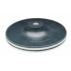 This 3M backing pad is designed for use with hook-and-loop surface-conditioning discs. It features a 7-inch diameter, 5/16-inch thickness, and a 5/8"-11 internal-thread tool connection. The non-vacuum model is suitable for grinding, blending, and finishing applications on metal and other materials.