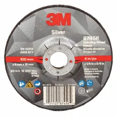 This depressed center grinding wheel is designed for cool cutting on carbon and stainless steel. The ceramic abrasive and 36 grit reduce heat buildup during grinding and blending operations. Suitable for industrial fabrication and maintenance applications.
