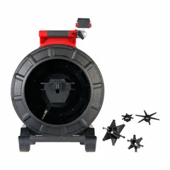 Pipe inspection camera reel with 120 ft cable length for diagnostic video inspection of pipelines, drains, and conduits. Part of the M18™ Modular Pipeline Inspection System, designed for extended reach in commercial and municipal plumbing applications.